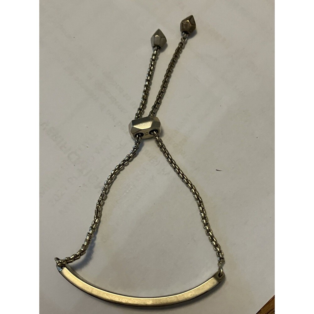 Kendra Scott Jack Bracelet Adjustable Chain Clear Crystal Channel Silver Tone - Picture 2 of 4